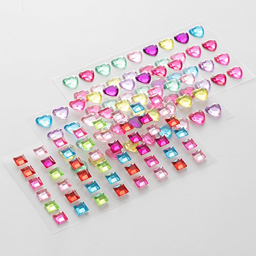 4 Self+adhesive+Multicolor+Flatback+Rhinestone+Stickers