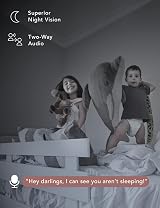nooie Baby Monitor 2K Night Vision 360° AI Motion Tracking Works with Alexa view 6