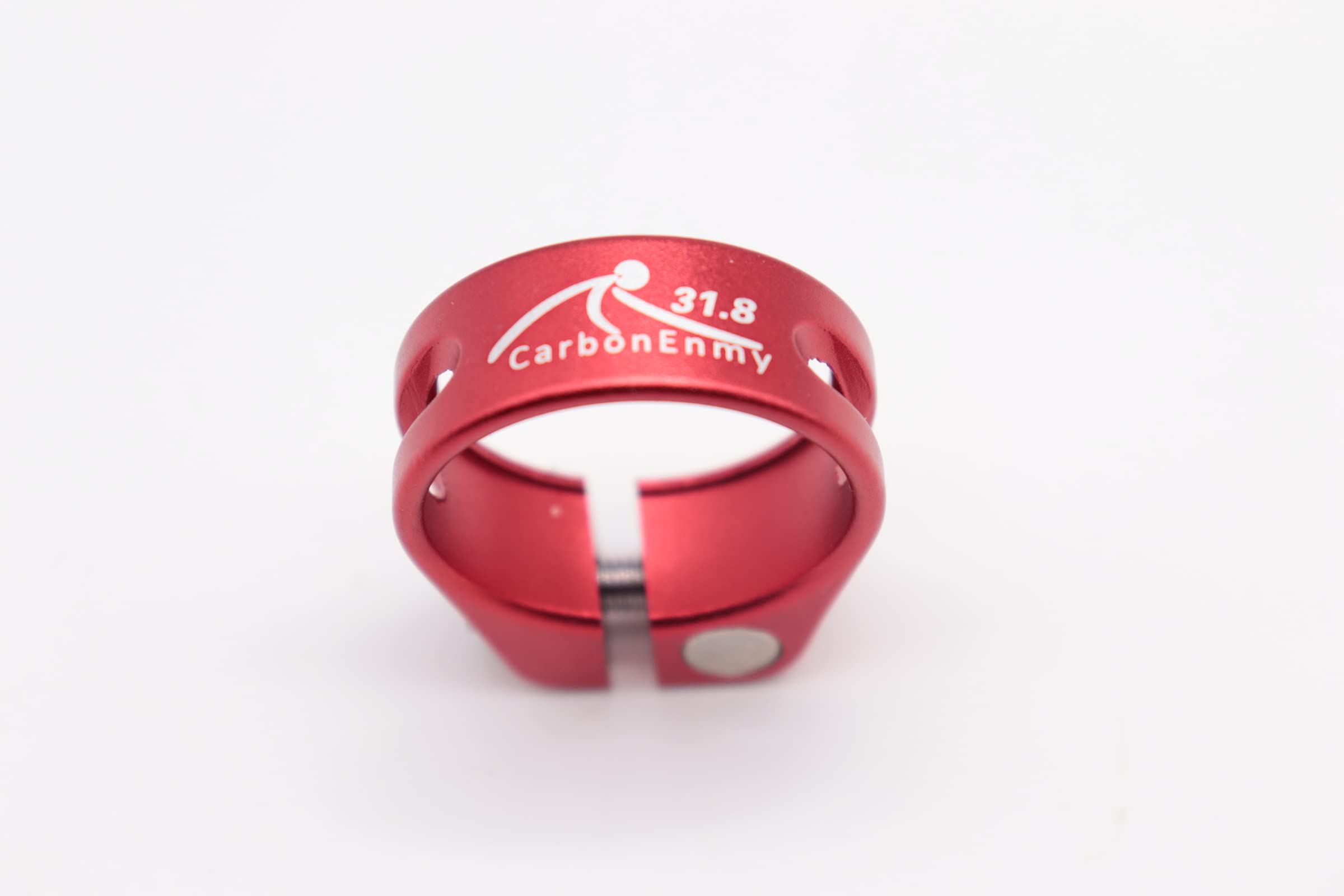 Aluminium bicycle seat clamp screw, 31.8 mm from CarbonEnmy., red
