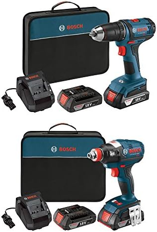 Bosch Cordless Drill Driver Kit + Impact Driver Kit (Certified Refurbished)