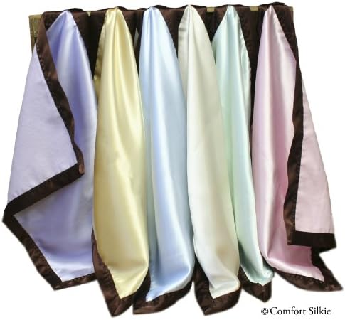 Yellow Chocolate Comfort Silkie Original Security Blanket. Soft Flannel &amp; Silkie Satin.