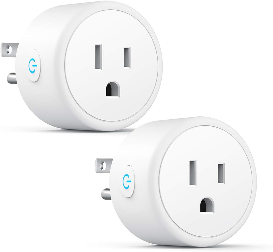 Mini Wi-Fi Smart Plug Works with Alexa Google Home and IFTTT, No Hub Required, Smart Socket with Timer Function, FCC ROHS Listed (2 Pack)