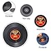 MECOWON Coasters Vinyl Record Disk Coaster for Drinks,Set of 6 Rockabilly Vinyl Coaster Set with Funny Labels, Protect Furniture from Water Marks & Damage