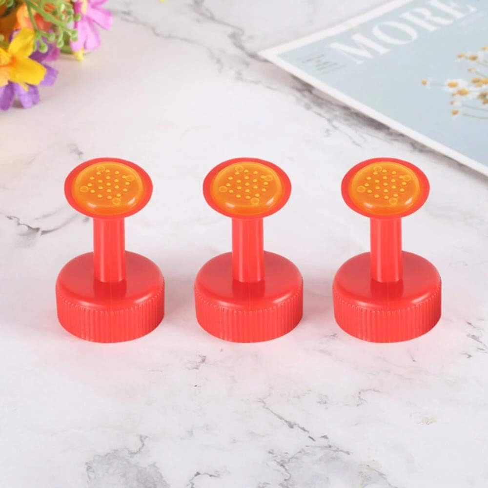 Bottle Top Waterer Sprinkler Shower Heads, Portable Watering Artifact Watering Can Nozzle Watering Tops, Plastic Bottle Tops Spout Sprayer Watering Tool for Garden Plant Flower Irrigation (3PC, Red)