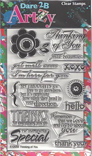 Dare 2B Artzy Thinking Of You Clear Cling Rubber Stamps