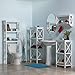 RiverRidge X-Frame Bath Collection Hooks Wall Shelf, White