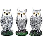 Scarecrow Fake Owl Decoys - Pest Repellent Garden Protectors – (small) (set of 3)