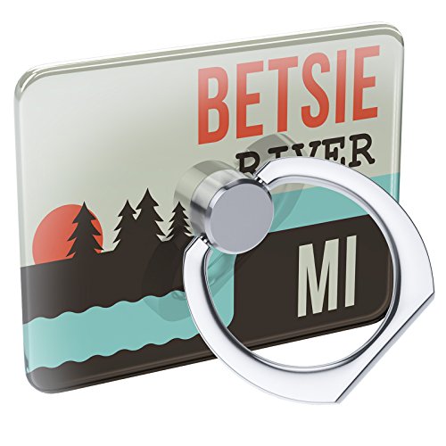 Cell Phone Ring Holder USA Rivers Betsie River - Michigan Collapsible Grip & Stand Neonblond