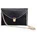 HDE Women's Envelope Clutch Purse Handbag (Black)