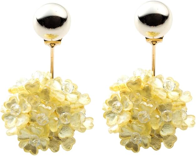 Amazon Cream Dot クリームドット ピアス レディース 人気 チタンポスト 低アレルギー ブランド 花 フラワー ブーケ 花束 バックキャッチ 大人 上品 エレガン イエロー ピアス ピアスキャッチ 通販