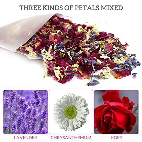 FINEVERNEK 14 Packs of Wedding Confetti Natural Petal Confetti Throwing Dried Rose Flowers Biodegradable Wedding Party Decoration Dried Rose Petal Confetti