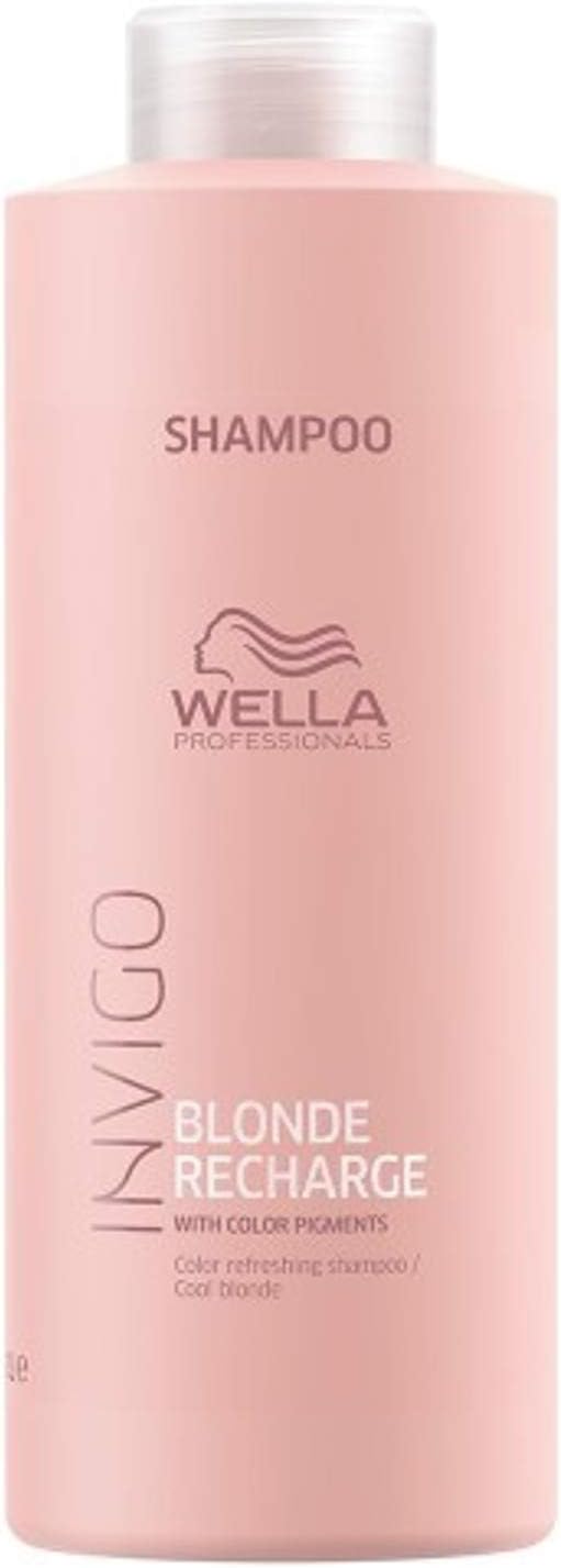 WELLA Professionals Invigo Blonde Recharge Colour Refreshing Shampoo - Cool Blonde 1,000ml, multi-coloured, 1 l (Pack of 1)