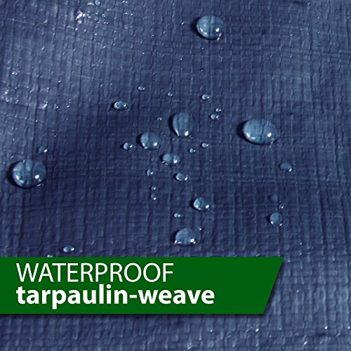 Heavy Duty Tarps | Waterproof Ground Tent Trailer Cover | Multilayered Tarpaulin in Many Sizes and Thicknesses | 15 Mil - Blue - 6' x 8' - Thumbnail 3