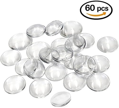 60 Pieces Glass Dome Imitation Gemstone Round Dome Tiles Decor (25 mm/1Inch)