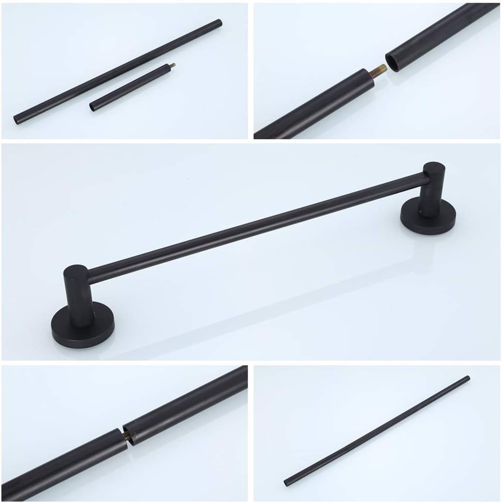 Cavoli 3-Piece Matte Black Bathroom Hardware Accessory Set Wall Mounted,24'' Towel Bar Adjustable Toilet Paper Holder,Towel Ring,Stylish Lavatory Shower Set,Black: Home & Kitchen