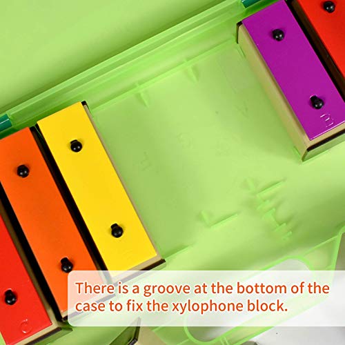 ENNBOM Xylophone Glockenspiel 8 Notes Chromatic Resonator Bells with Green Case Pricepulse