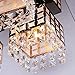 Lightess Square Ceiling Light Fixture Modern Crystal Flush Mount Chandeliers Stainless Steel with 4 Lights