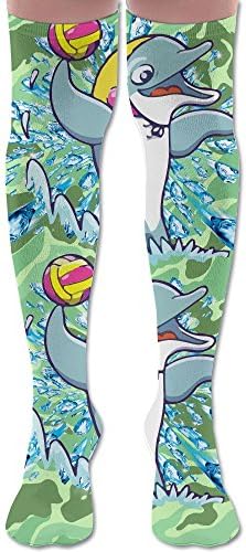 Dolphin Playing Water Polo Girls Thigh High Socks Over Knee High Socks Leg Warmer Sexy Stockings