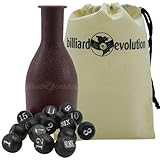 Shaker Bottle and Tally Balls for Kelly Pool with Billiard Evolution Drawstring Bag