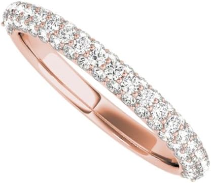 Conflict Free Diamond Wedding Band For Ladies Rose Gold