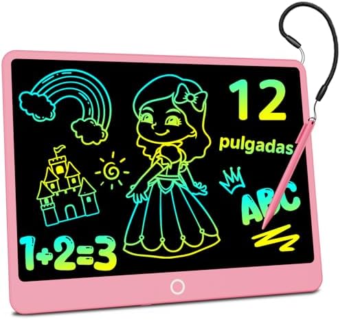 Tableta de Escritura LCD 12 Pulgadas, Electight 2026 Edición Mejorada Tablet Escritura Pantalla Colorido Infantil con Borrable y Bloqueo, para Niñas y Niños de 3-12 Años, para Hogar, Escuela, Rosa