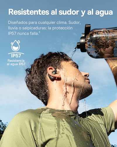 Eli Sport2 Auriculares Open Ear, Auriculares Deportivos de Conducción Aérea con Curva de Confort en S, 45H de Reproducción, SuperBass 2.0, IPX7, Bluetooth 6.0, Llamadas Claras con 4 Mic AI