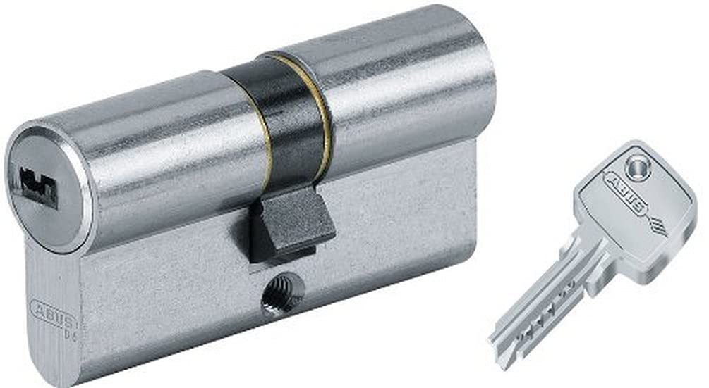 Abus Door Cylinder Lock with Key, Silver, 33939