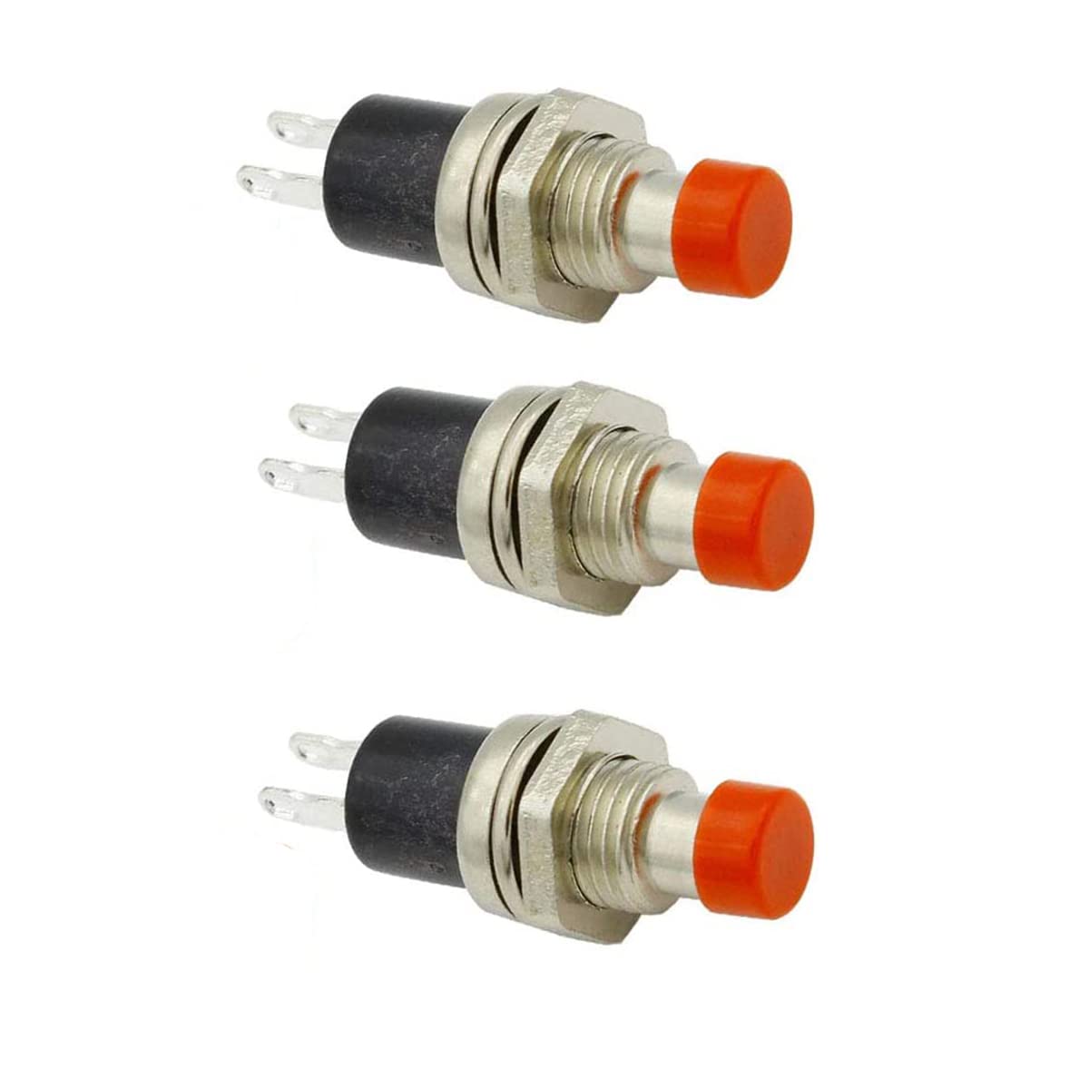 3 Pcs Miniature Push Button Mini Momentary Push Button Switch SPST Reset Switch On Off Switch To Make/Push To Break Red