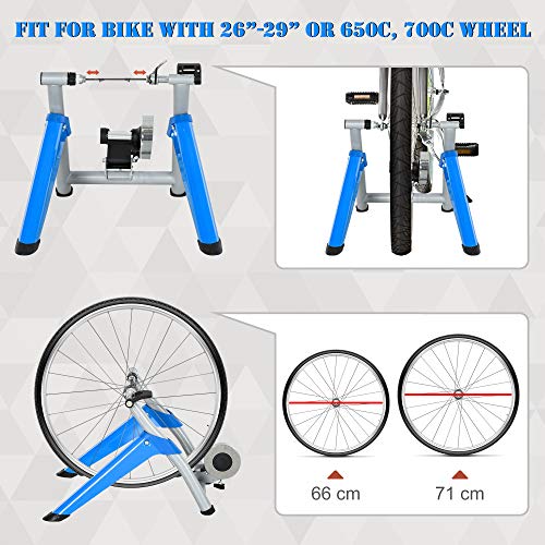 HOMCOM Indoor Bicycle Trainer Workout Stand Steel Frame 8 Level Magnetic Resistance Home Exercise Training for 650C… - Image 6