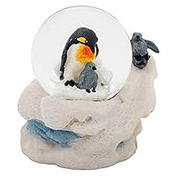 Cadona International, Inc Mommy Penguin and Chicks 3 x 3 Miniature 45MM Water Globe Table Top Figurine