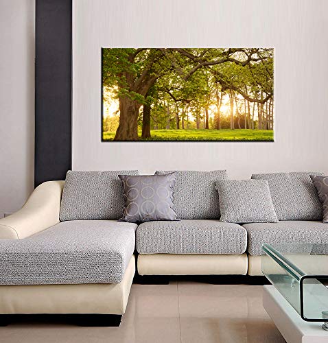 Canvas Wall Art Green Tree Forest Painting Print - 20\