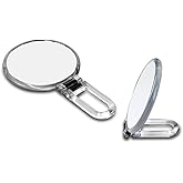 Danielle Creations 5.5-Inch Folding 2-Sided Hand Mirror, 10x Magnification, Acrylic