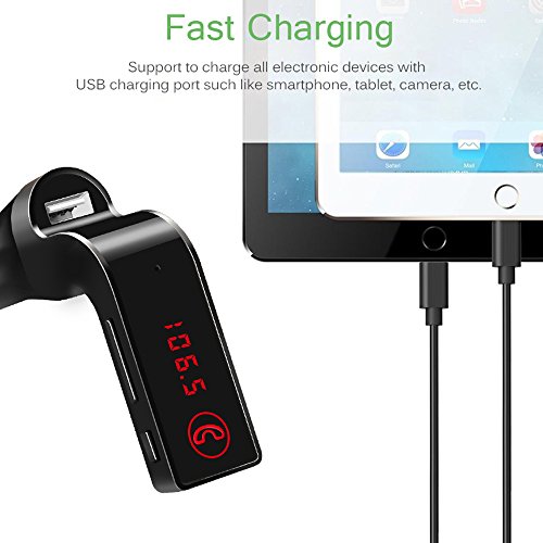 PolarLander 4-in-1 Car Kit MP3 Player Hands Free Wireless Bluetooth FM Transmitter G7 + AUX Modulator SD USB LCD Car Accessories Black - Thumbnail 3