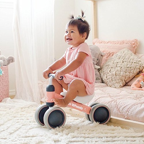 Ashtonbee Baby Balance Bike - Indoor Outdoor Pink Bicycle for Children Ages 10-24 Months - Thumbnail 5