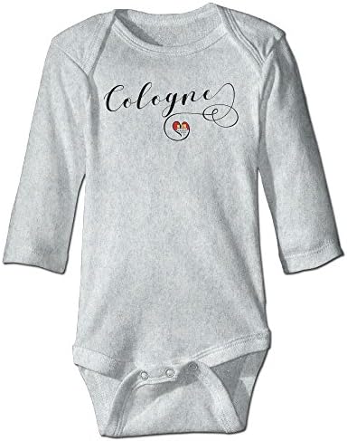 Richard Unisex Infant Bodysuits Cologne Heart, KöLn Flag Baby Babysuit Long Sleeve Jumpsuit Sunsuit Outfit 24 Months Ash