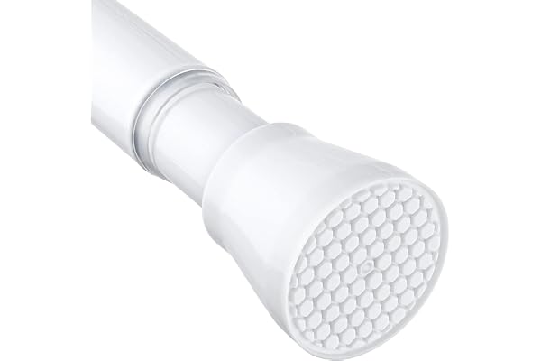 Shower Curtain Rod 42-73 Inch White Shower Rod 7/8" Tension Curtain Rod Adjustable Curtain Rods No Drilling Shower Tension Ro