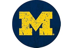 R AND R IMPORTS Michigan Wolverines Distressed Wood Grain 4 Inch Round Magnet Officially Licensed Collegiate Product