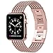 Glebo Flexible Loop Band Compatible with Apple Watch Band 42mm 44mm Women, Stainless Steel iWatch Band Bracelet Straps Accessories for Apple Watch Band 44mm Series 4, 42mm Series 3 2 1, Rose Gold