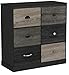 Ameriwood Home Mercer 6 Door Storage Cabinet with Multicolored Door Fronts, Black
