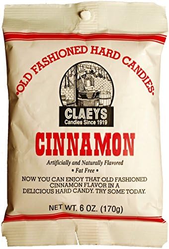 Clay Foods - Claeys' Hard Candy - Pick a Flavor - Anise, Apple, Assorted Fruit, Cherry, Cinnamon, Horehound, Lemon, Licorice, Peppermint, Root Beer, Sassafras, or Watermelon - 6 oz Bag (cinnamon)