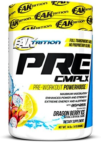 PRE Workout Complex- Dragon Berry Ice - Enhances Strength- Agmatine Sulfate - 410 Grams - Faktrition- MADE IN THE USA