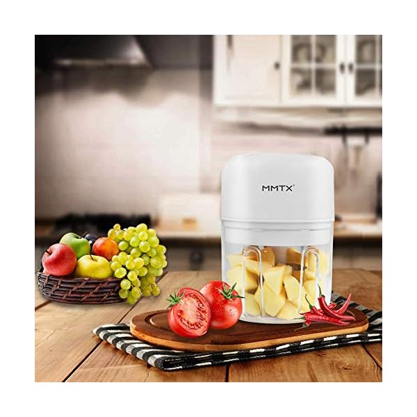 MMTX Mini Food Chopper Electric Small Food Processor Portable Fruit Blender Mixer Chops Vegetables, Nuts & Onion Meat Mincer Grinder for Baby Food USB Rechargeable 3.7V 250ml