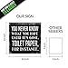 Zazzy Signs Vintage Bathroom Decor, Toilet Paper Decorative Wood Box Sign, Large, 10x10 Inch, Black … (Black Sign)