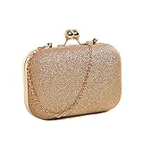 Lacira Bling Purses Grape Hard Case Clutches For Women - Sparkling Gold (Clu03Gol)