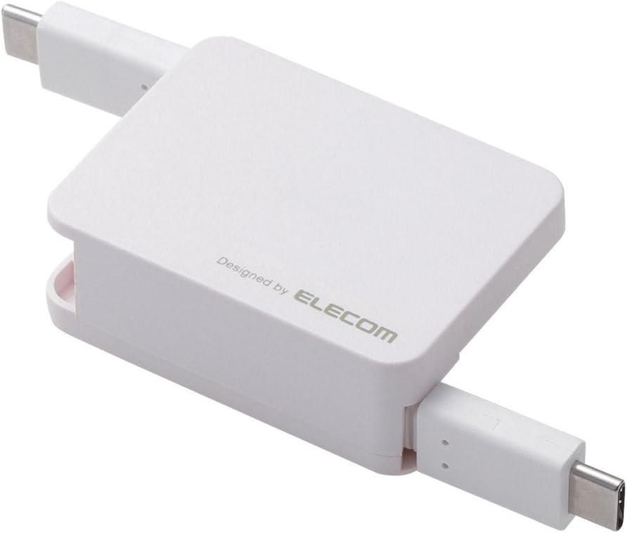 Amazon エレコム Usbケーブル Usb C C 巻取り 0 7m ホワイト エレコム 家電 カメラ