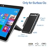 Surface Go Docking Station, USB C HDMI Adapter for Surface Go, Rocketek 6-in-1 USB C Hub Adapter Dongle with 4K USB C to HDMI, 2 USB 3.0 Ports, USB C 60W Power Delivery, 2 USB C Ports(Surface Go Hub)