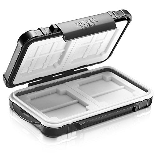 Neewer 14 Slots Memory Card Case Holder, Durable Waterproof Anti-Shock Storage Protector Card Box for 10 Micro SD Cards/10 TF Cards/2 CF Cards and 4 SD Cards/4 XD Cards/2 CF Cards (Black)