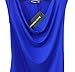 Sarin Mathews Women's Cowl Neck Ruched Sleeveless Sexy Blouse Stretch Tank Tops RoyalBlue L