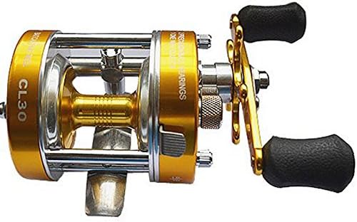 Outop Ultra Smooth High Speed Metal Round Baitcasting Reel Carbon Fiber Spinning Reel Golden Right