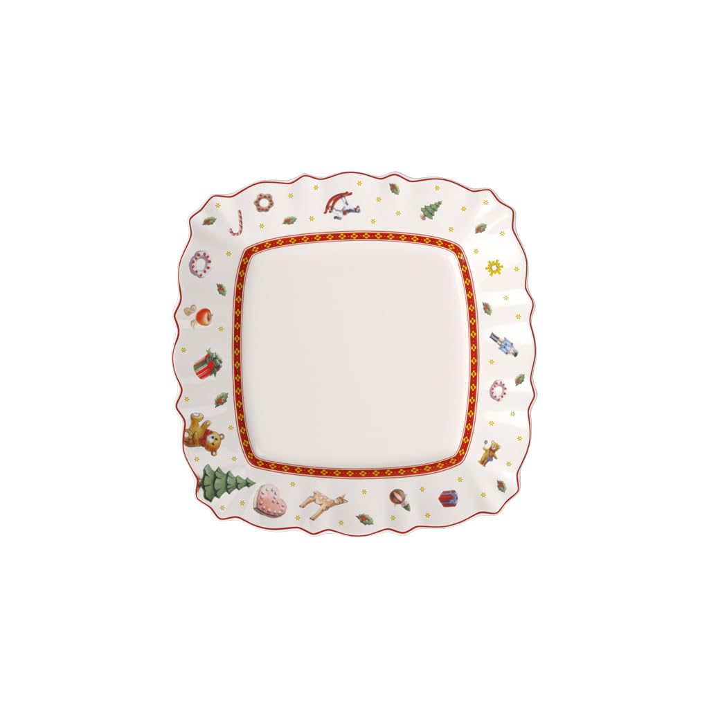 Villeroy & Boch Salad Plate, Porcelain, Multi-Colour, 22 x 22 x 8 cm, White/Red, Breakfast